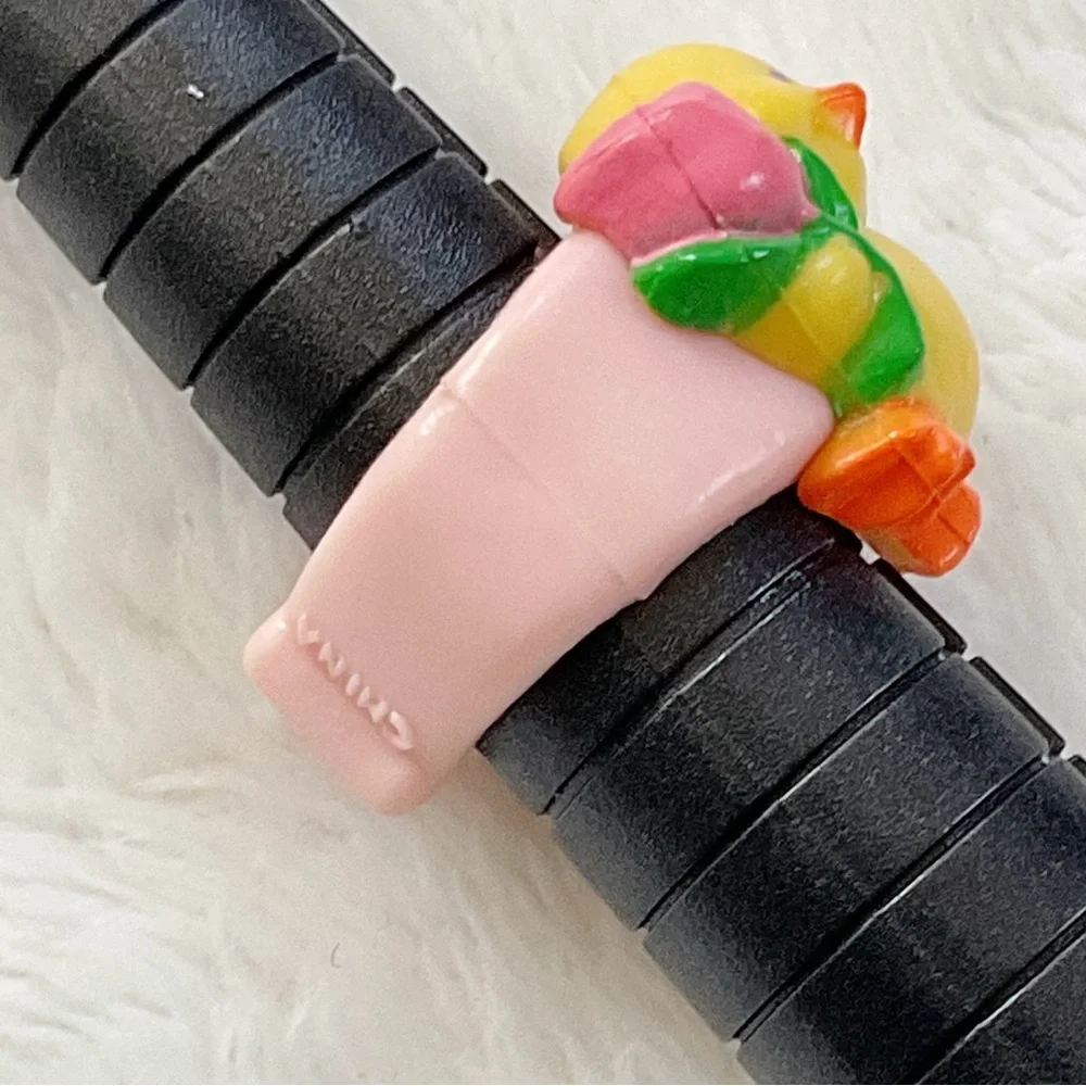 Vintage Russ Chick Ring Plastic Easter Novelty Pink Band
